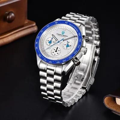 Pagani Design PD-1701 Chronograph – Blue Bezel White Dial