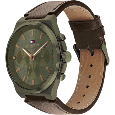 Tommy Hilfiger Men's Multi Dial Quartz Watch with Leather Strap