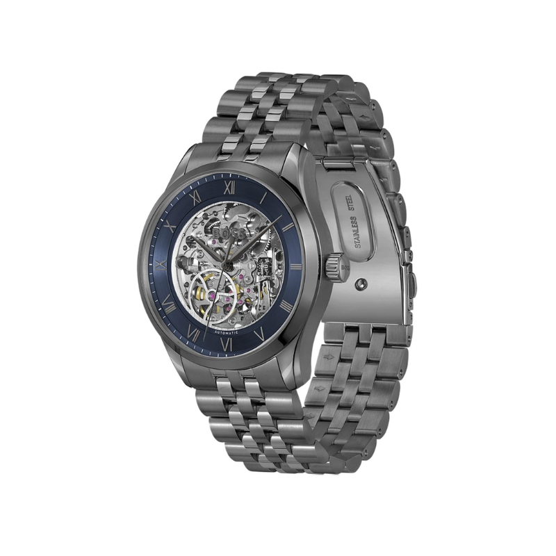 BOSS Principle Skeleton Mech-Automatic Blue Round Dial Men's Watch