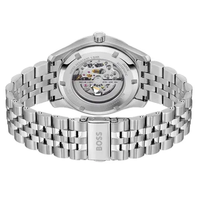 BOSS Principle Skeleton Mech-Automatic Green Round Dial Men's Watch