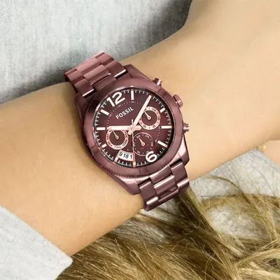 Fossil Perfect Boyfriend Multi-Function Wine Ladies Watch