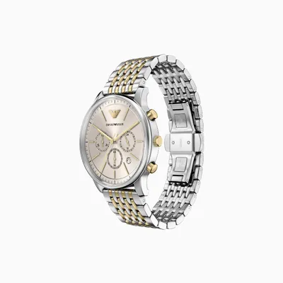 Emporio Armani Chronograph Two-Tone Stainless Steel Watchs