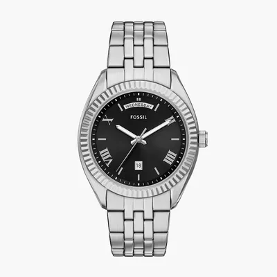 Fossil Men's Campbell Three-Hand Day-Date Stainless Steel Watch
