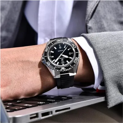 Pagani Design Black Dial Diver's Men's Watch