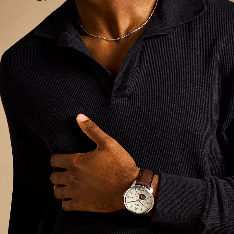 Townsman 44mm Automatic Brown Leather Watch