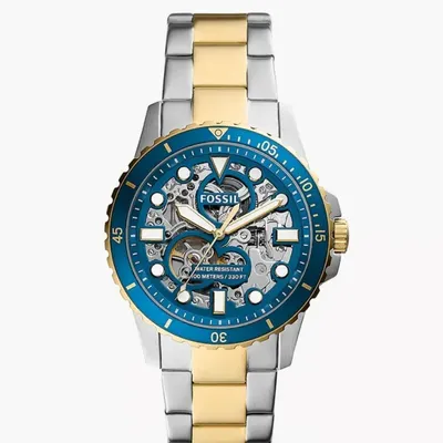 Fossil FB-01 Automatic Skeleton Blue Dial Men's Watch