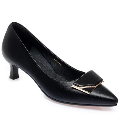 Mid-heel Soft Leather Pump Shoes