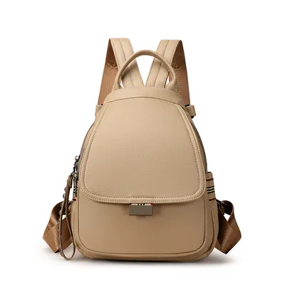 Soft leather women backpack 