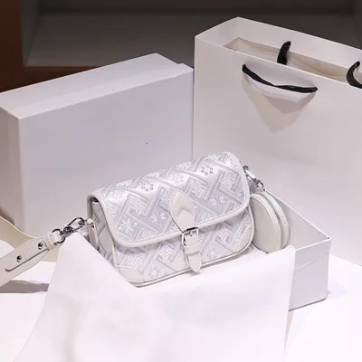 High-End Brocade Print Baguette Bag 