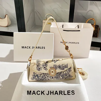 Dropshipping Heavy Embroidery Baguette Bag