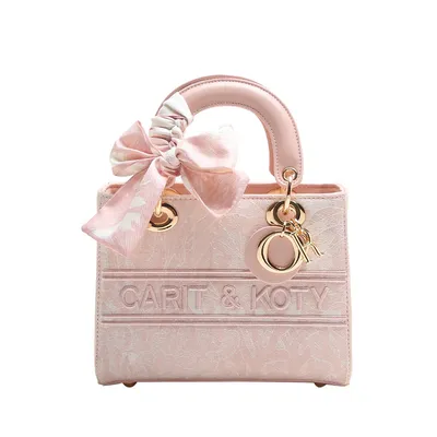 Hair fashion bow embroidery tote bag 