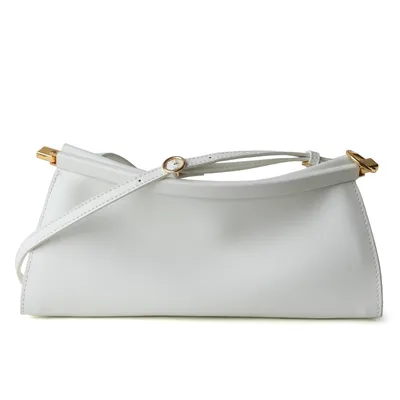 French Niche Design Cowhide Clip Bag 