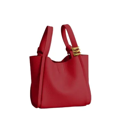 Red bridal bucket bag for women 