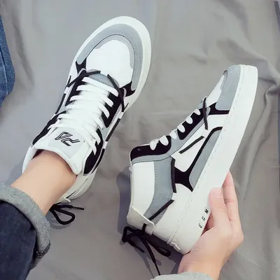  WHITE CANVAS LEATHER SHOES