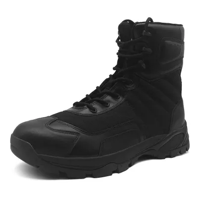 MEN LEATHER MOUNTAIN BLACK BOOTS