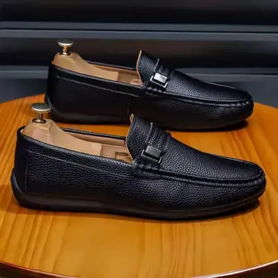 MEN'S LEATHER TRENDY TEXTURE LOAFERS