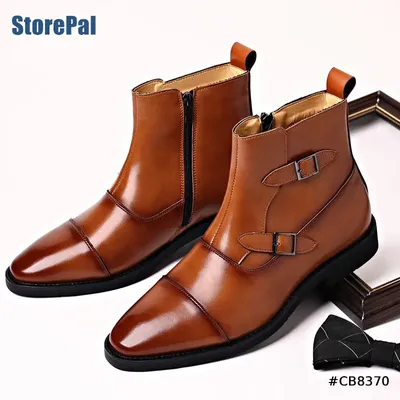 MEN'S DOUBLE MONK STRAP HIGH ANKLE BOOTS