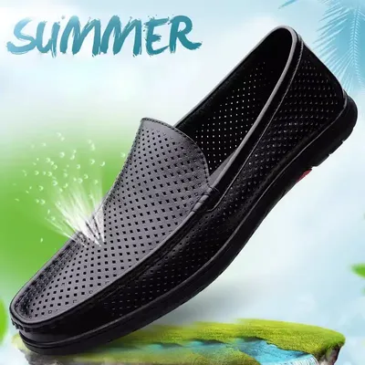 MEN'S LEATHER HIGH-END HOLLOW CASUAL LOAFER