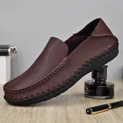 MEN'S LEATHER CASUAL SLIP-ON LOAFER