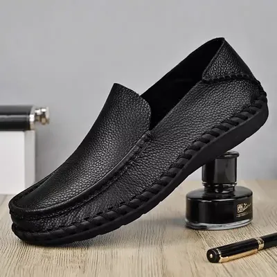MEN'S LEATHER CASUAL SLIP-ON LOAFER