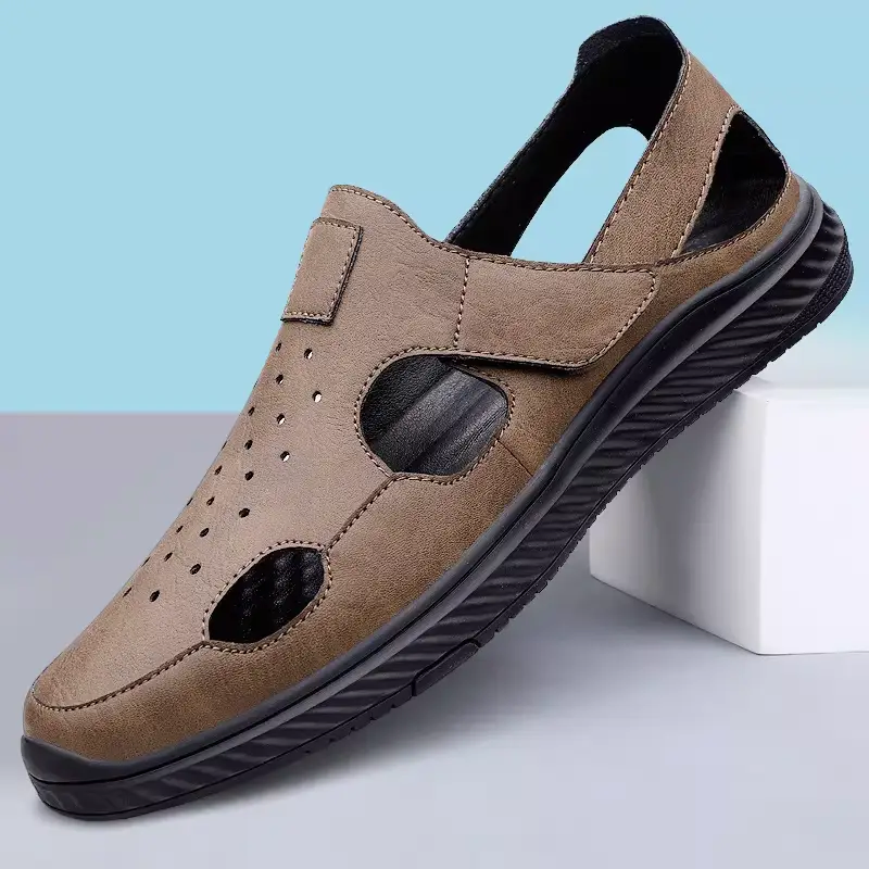 BUSINESS HOLLOW BEACH LEATHER CROC SHOES