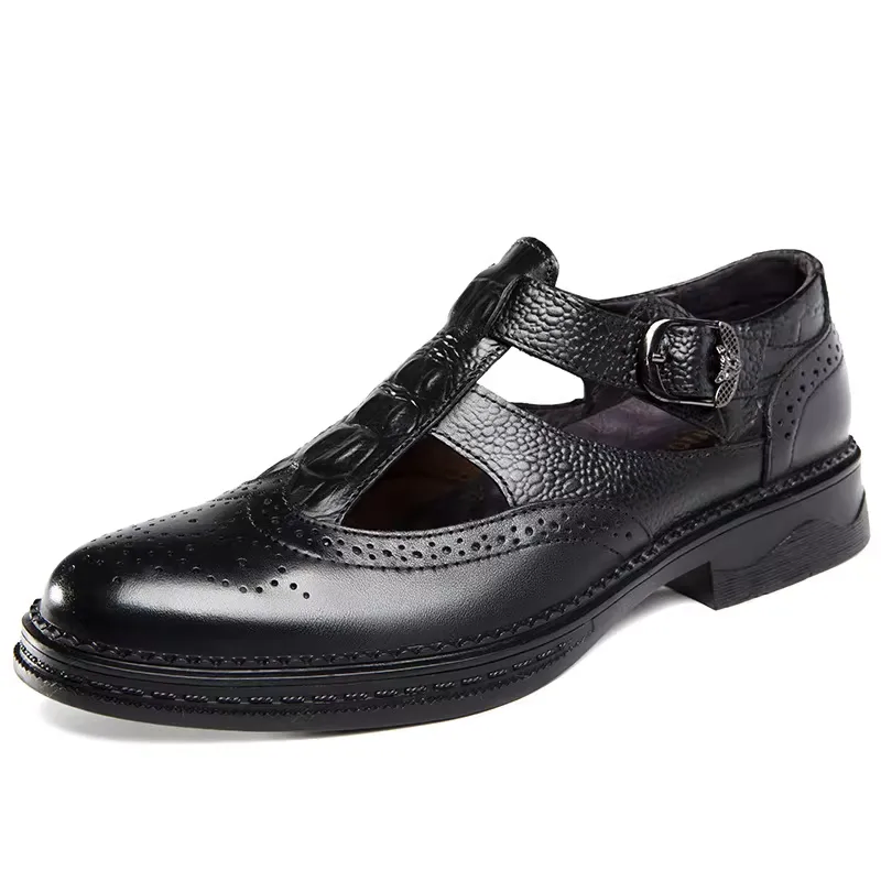 MEN'S SUMMER CLOGS CARVED BROGUE SHOES
