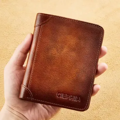 Men's Leather Ultra-Thin Short Wallet