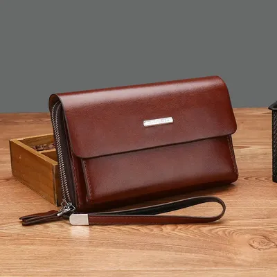 MEN'S DOUBLE ZIPPER BUSINESS LONG WALLET