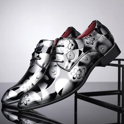 MEN'S BRITISH GLOSSY LEATHER DRESS SHOES