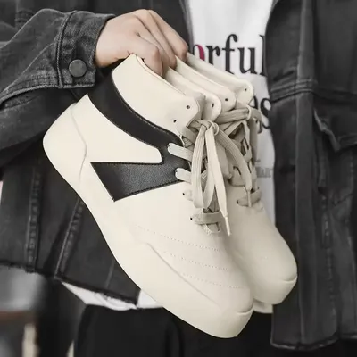 MEN'S HIGH TOP BASKETBALL LEATHER SHOES