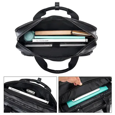 Men's Luxury Large Vintage Office Leather Bag