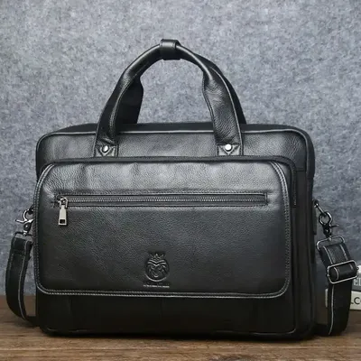 Men's Luxury Large Vintage Office Leather Bag