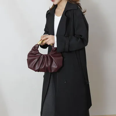 PLEATED DESIGN ASYMMETRICAL METAL TOP-HANDBAG