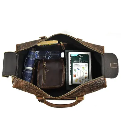 Retro Outdoor Large Capacity Leather Travel Bag