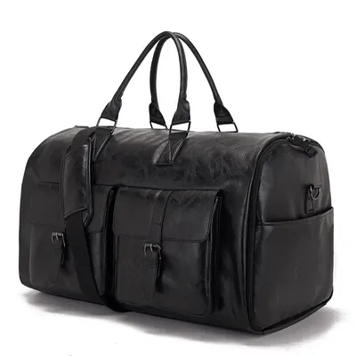 Vintage PU Leather Folding Travel Bag