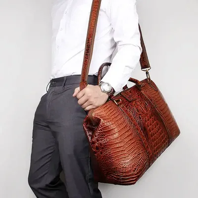 Genuine Leather Large Capacity Weekender Bag