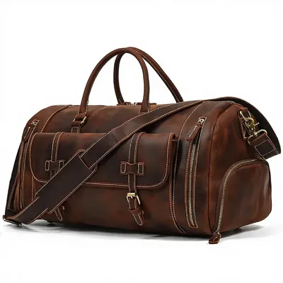 Vintage Leather Travel Luggage Bag