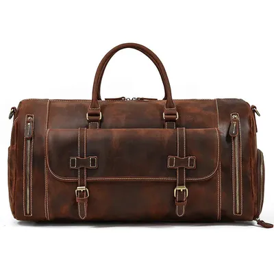 Vintage Leather Travel Luggage Bag