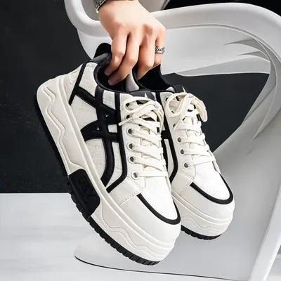 Street Style Contrasting Color Thick Sole Casual Shoes