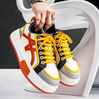 Street Style Contrasting Color Thick Sole Casual Shoes