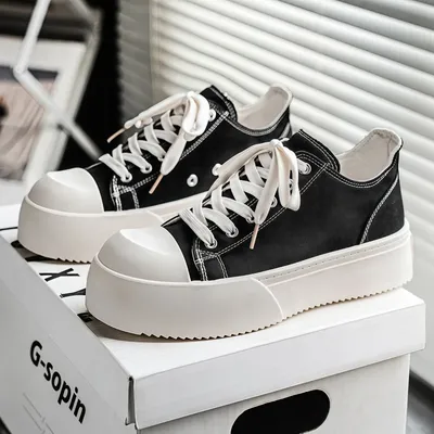 Comfortable Lace up Trendy Low Top Canvas Shoes