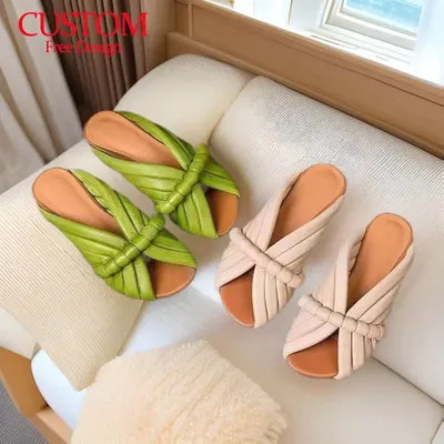 British Style Solid Pattern Women Summer sandal