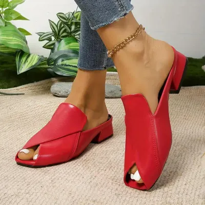 Lazyman Semi-slip-on Women's Chunky Heels