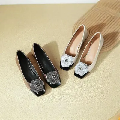 Thick Heel French Retro Square Head Design