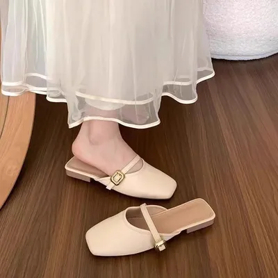 Women's Mules Flat-Sole Casual Shoes Slipper Sandals.