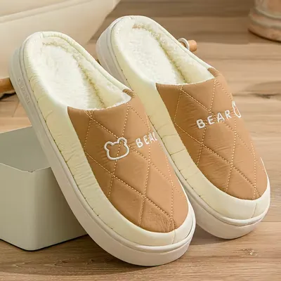 Winter Warm slippers Anti-slip Closed Toe 