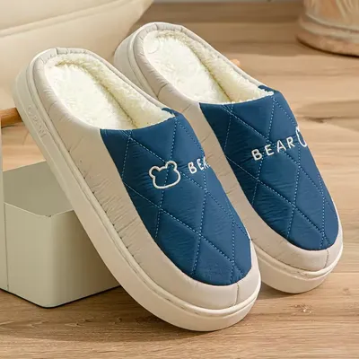 Winter Warm slippers Anti-slip Closed Toe 