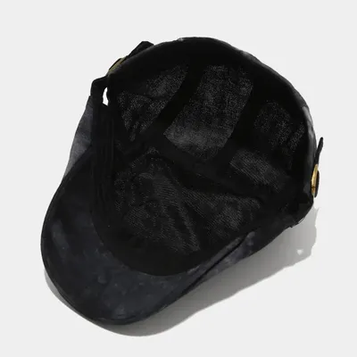 British Vintage Fashion Tie Dyed Cotton Flat Top Ivy Hat