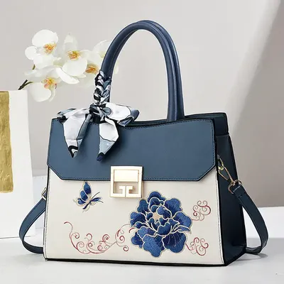 New Embroidered Women's Fashion Flap Crossbody Shoulder Bag 