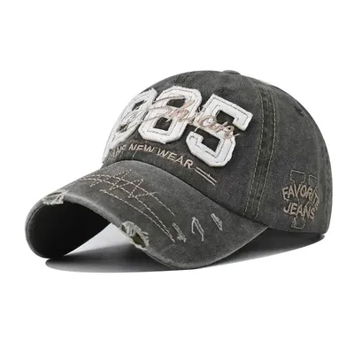 Washed distressed baseball cap 